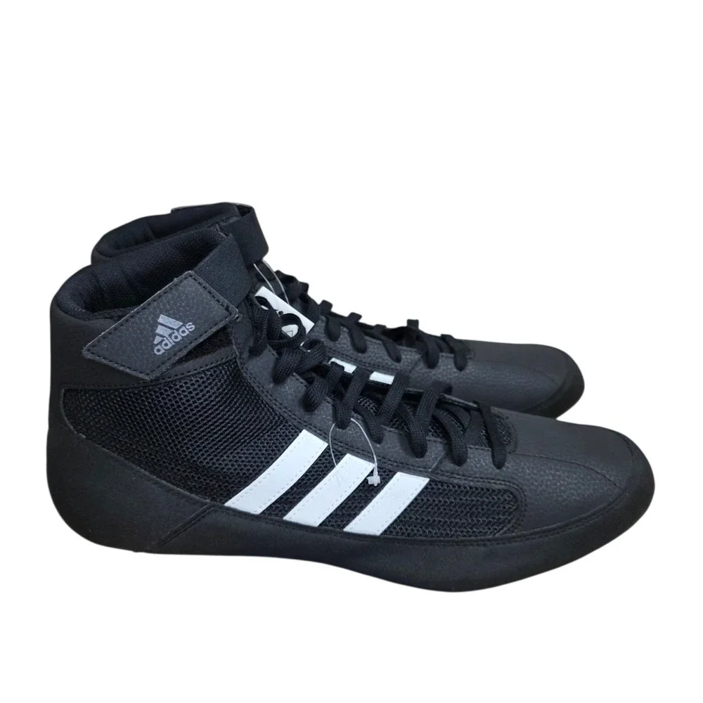 Adidas HVC Wrestling Shoes Men's 14 Black White Mat Grappling Boxing